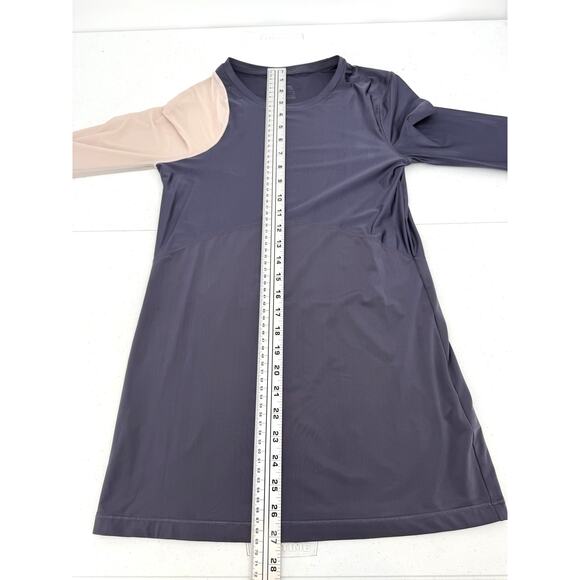 Nike Women's Pro Hypercool Mesh Long Sleeve Colorblock Purple/Cream Shirt Size S - Picture 6 of 8